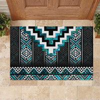 Paua Shell Taniko Pattern Aotearoa Rubber Doormat Niho Taniwha Mix Poutama