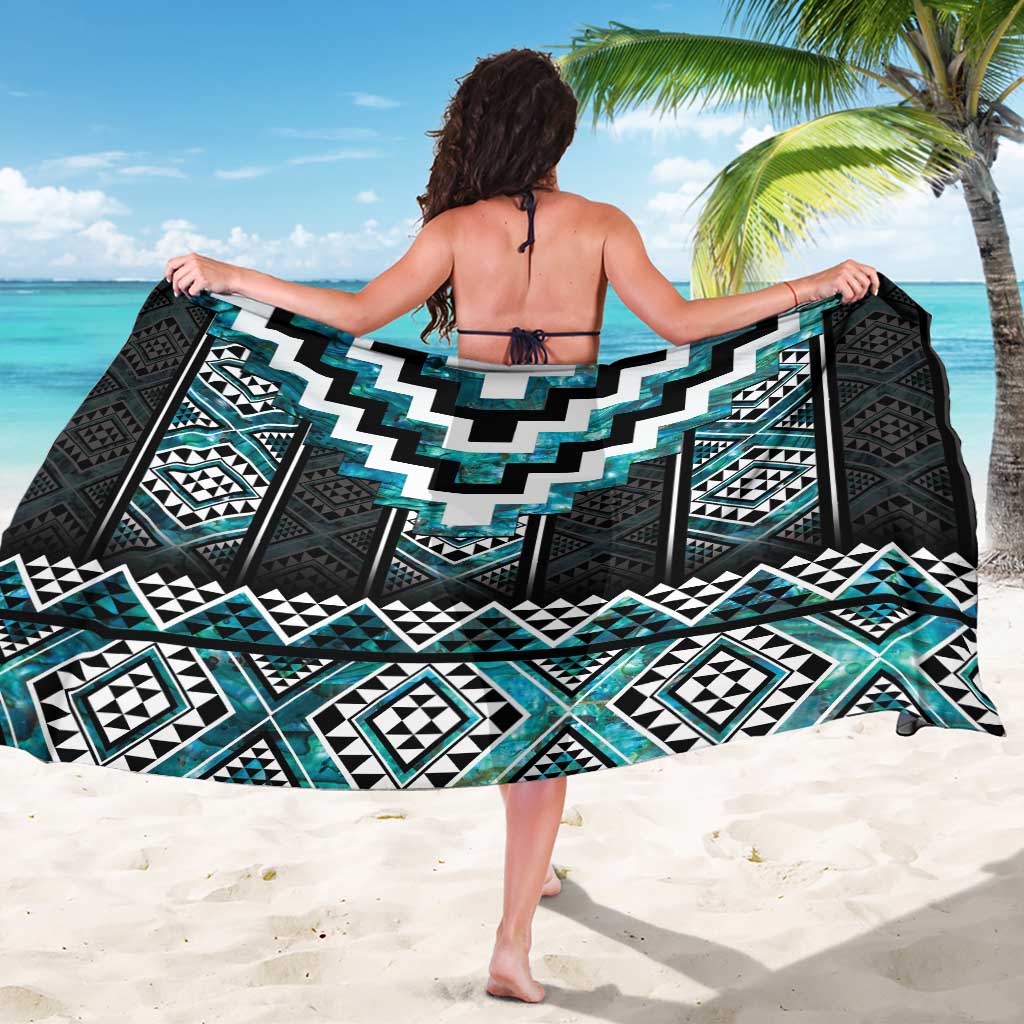 Paua Shell Taniko Pattern Aotearoa Sarong Niho Taniwha Mix Poutama LT14 - Polynesian Pride