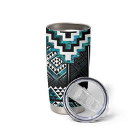Paua Shell Taniko Pattern Aotearoa Tumbler Cup Niho Taniwha Mix Poutama LT14 - Polynesian Pride