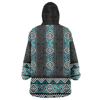 Paua Shell Taniko Pattern Aotearoa Wearable Blanket Hoodie Niho Taniwha Mix Poutama