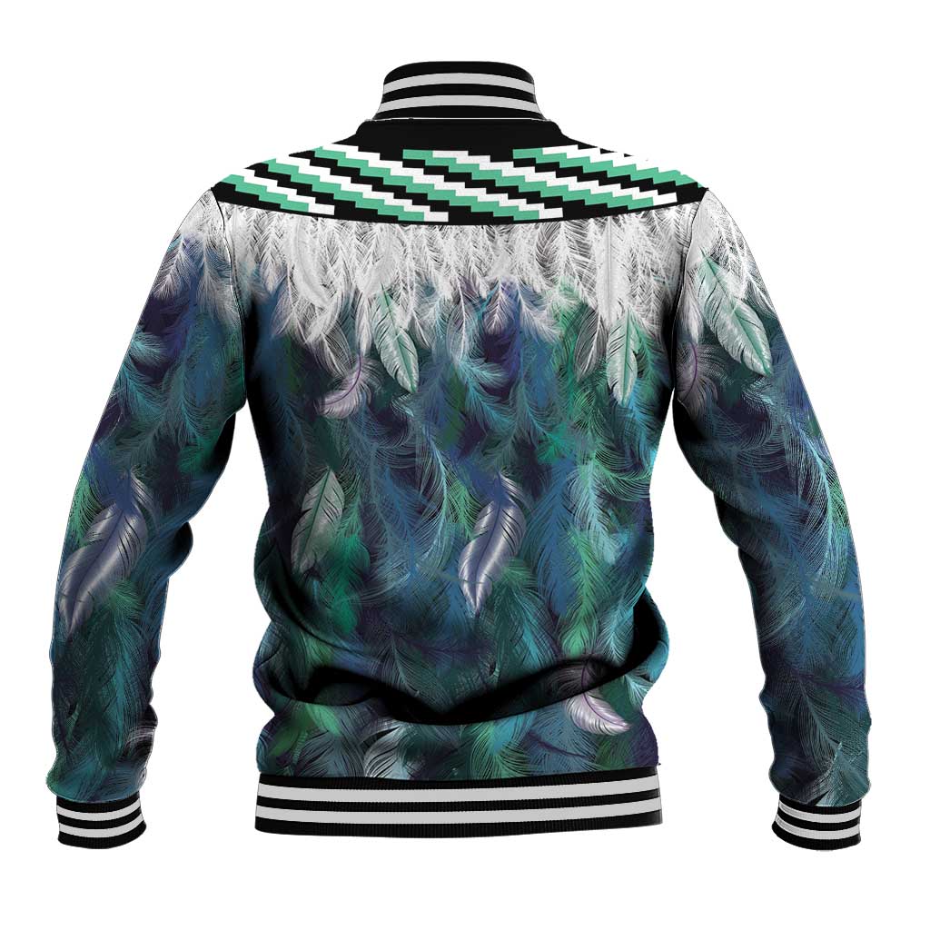 Aotearoa Korowai Motif Baseball Jacket Hei Matau Poutama Maori Pattern