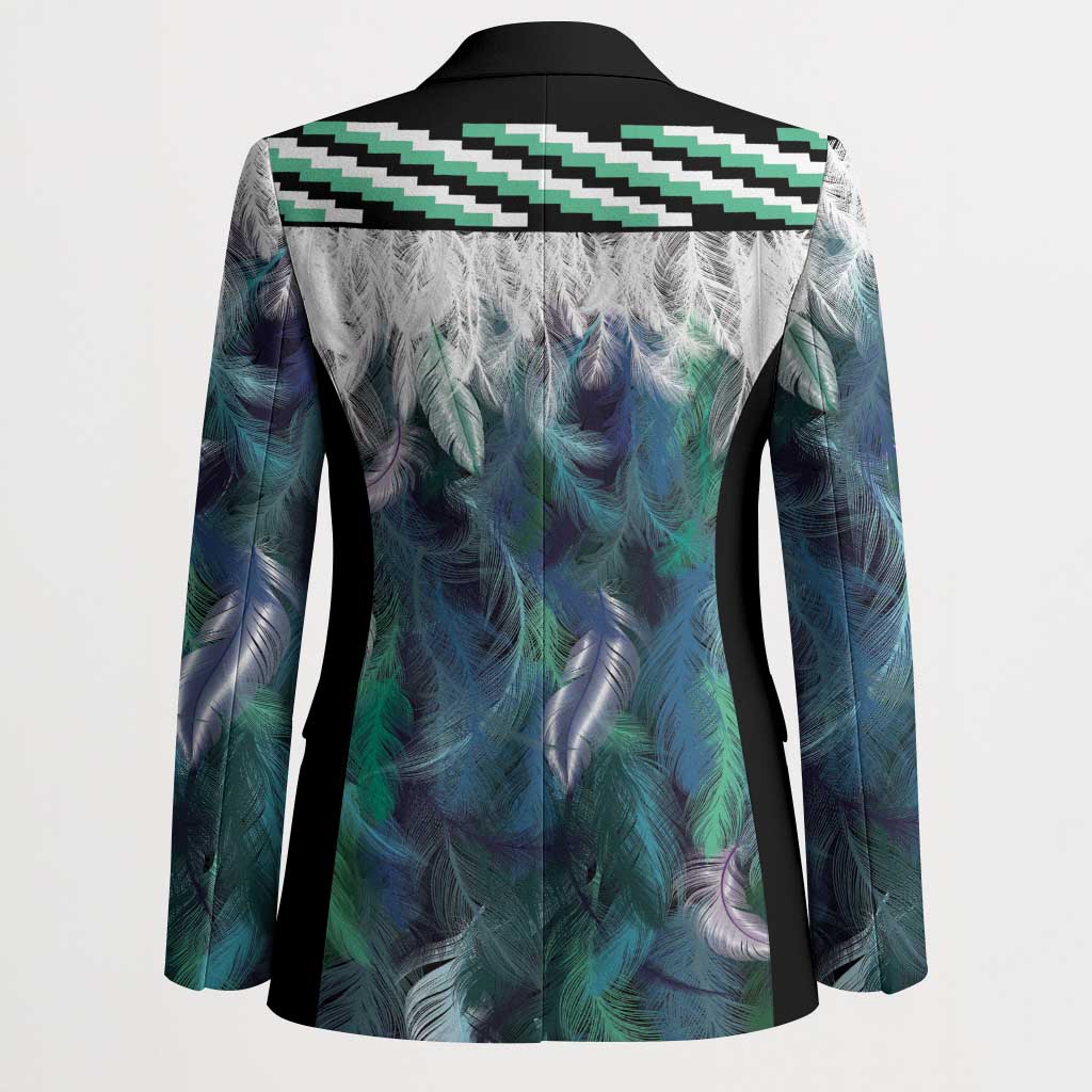 Aotearoa Korowai Motif Blazer Hei Matau Poutama Maori Pattern - Polynesian Pride