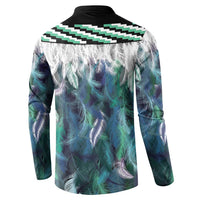 Aotearoa Korowai Motif Button Sweatshirt Hei Matau Poutama Maori Pattern