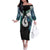 Aotearoa Korowai Motif Family Matching Off The Shoulder Long Sleeve Dress and Hawaiian Shirt Hei Matau Poutama Maori Pattern
