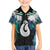 Aotearoa Korowai Motif Family Matching Off The Shoulder Long Sleeve Dress and Hawaiian Shirt Hei Matau Poutama Maori Pattern