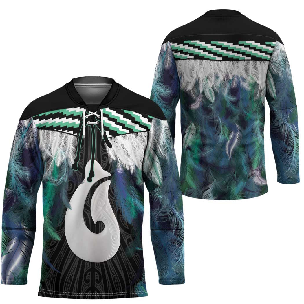 Aotearoa Korowai Motif Hockey Jersey Hei Matau Poutama Maori Pattern - Polynesian Pride