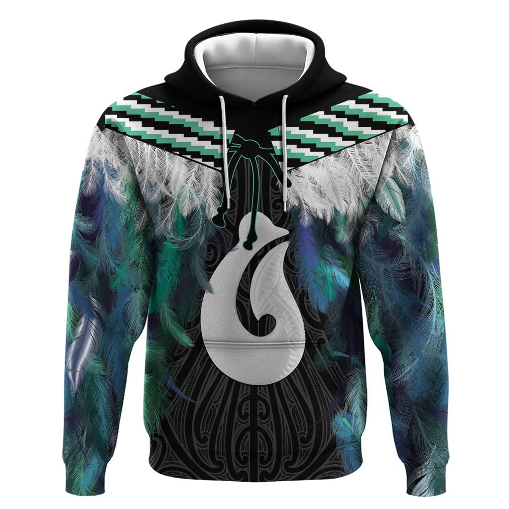 Aotearoa Korowai Motif Hoodie Hei Matau Poutama Maori Pattern