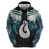 Aotearoa Korowai Motif Hoodie Hei Matau Poutama Maori Pattern