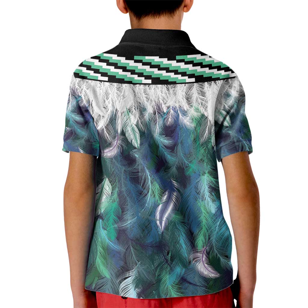 Aotearoa Korowai Motif Kid Polo Shirt Hei Matau Poutama Maori Pattern LT14 - Polynesian Pride
