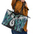 Aotearoa Korowai Motif Leather Tote Bag Hei Matau Poutama Maori Pattern