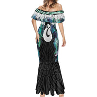 Aotearoa Korowai Motif Mermaid Dress Hei Matau Poutama Maori Pattern