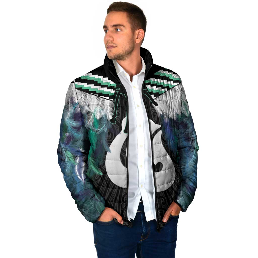 Aotearoa Korowai Motif Padded Jacket Hei Matau Poutama Maori Pattern - Polynesian Pride