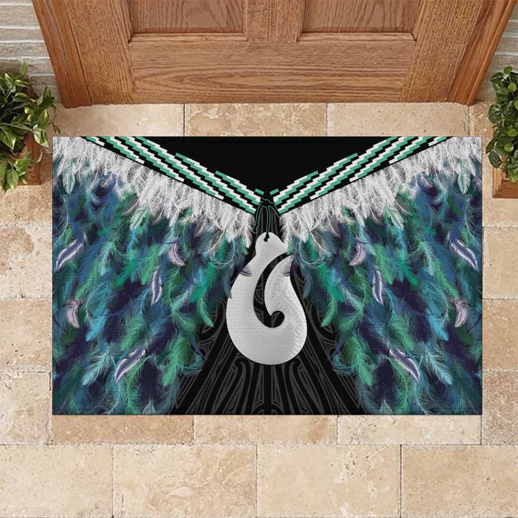 Aotearoa Korowai Motif Rubber Doormat Hei Matau Poutama Maori Pattern