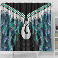 Aotearoa Korowai Motif Shower Curtain Hei Matau Poutama Maori Pattern