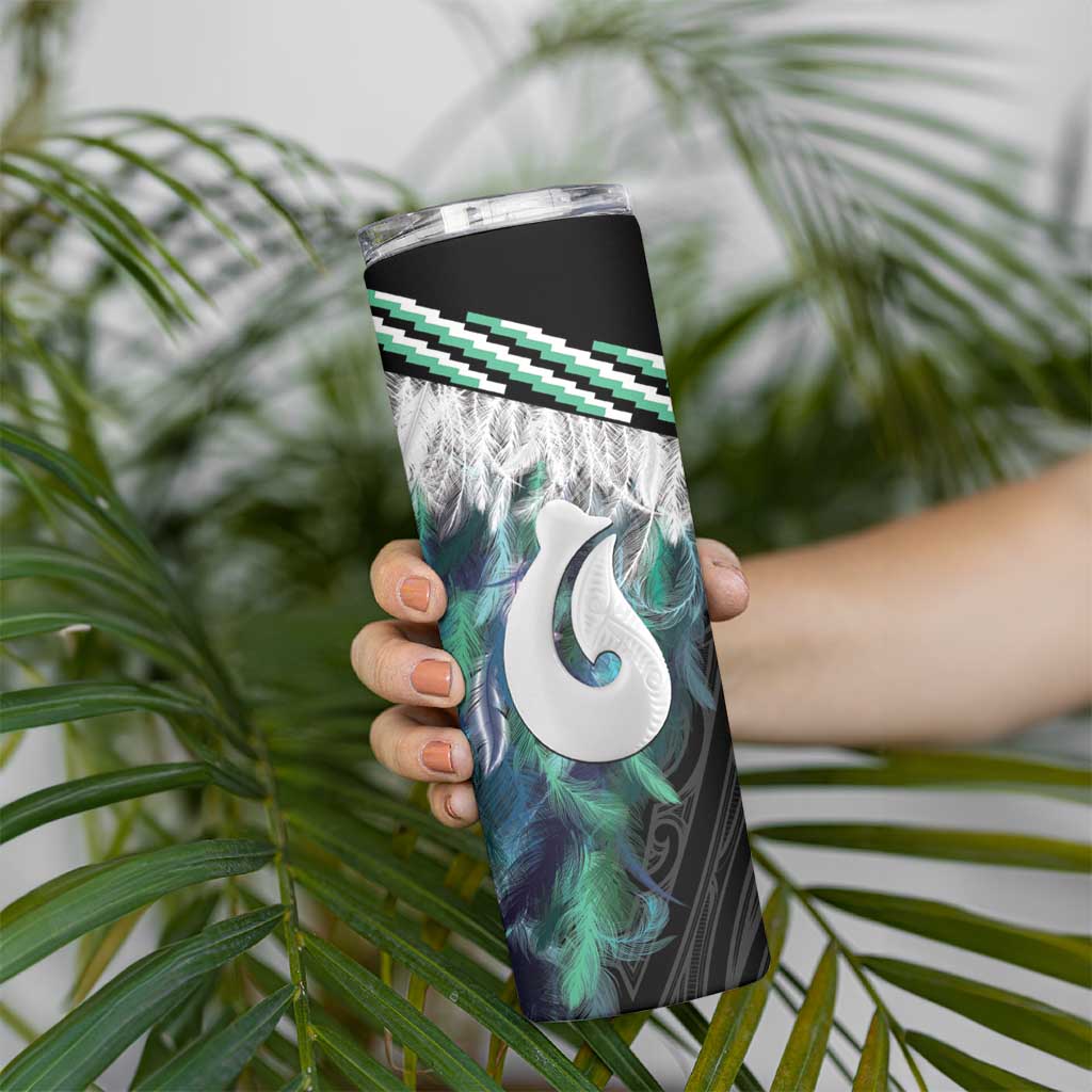 Aotearoa Korowai Motif Skinny Tumbler Hei Matau Poutama Maori Pattern LT14 - Polynesian Pride
