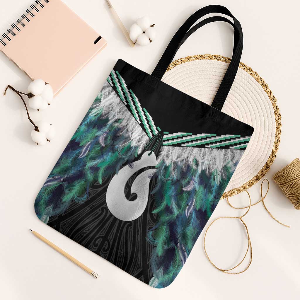 Aotearoa Korowai Motif Tote Bag Hei Matau Poutama Maori Pattern - Polynesian Pride
