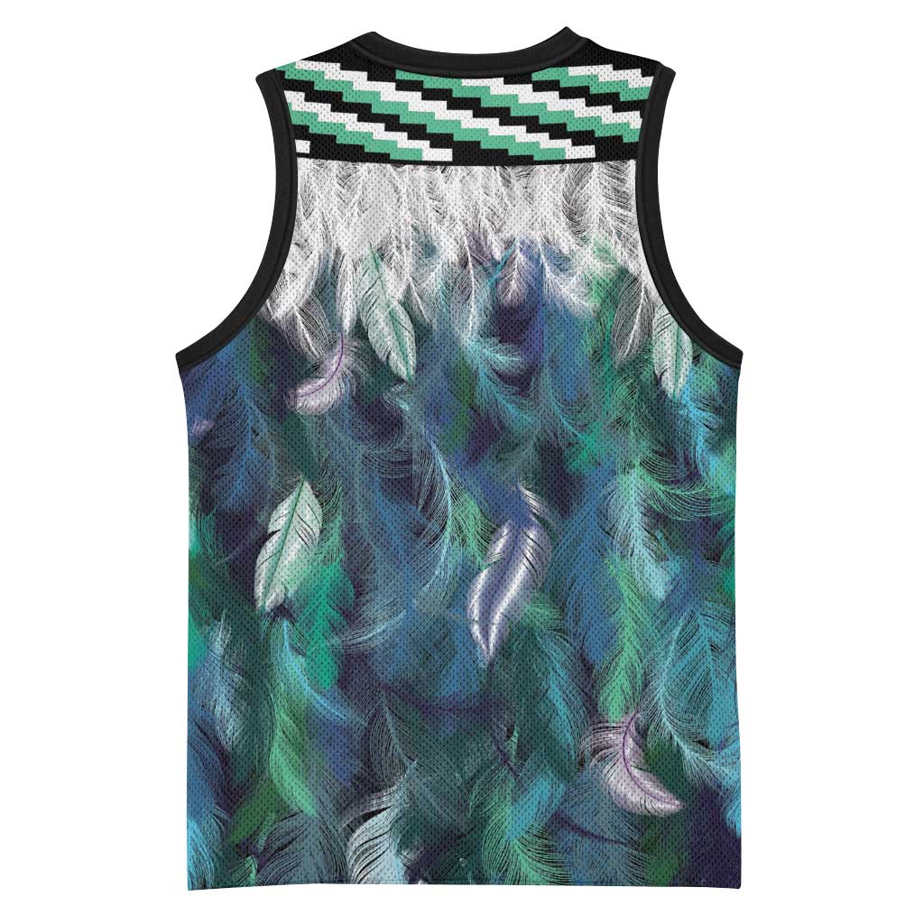 Aotearoa Korowai Motif Basketball Jersey Hei Manaia Poutama Maori Pattern - Polynesian Pride