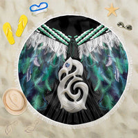 Aotearoa Korowai Motif Beach Blanket Hei Manaia Poutama Maori Pattern