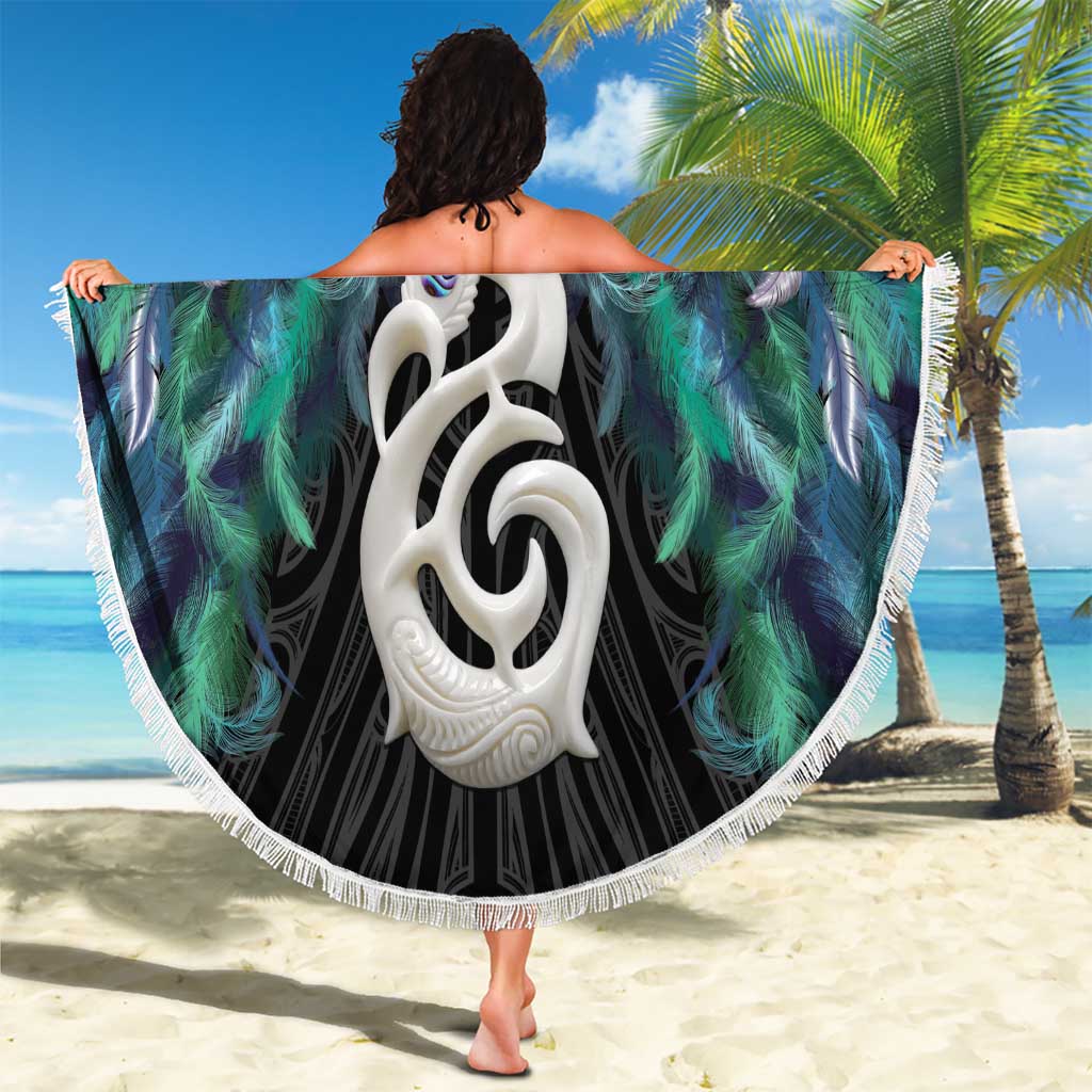 Aotearoa Korowai Motif Beach Blanket Hei Manaia Poutama Maori Pattern