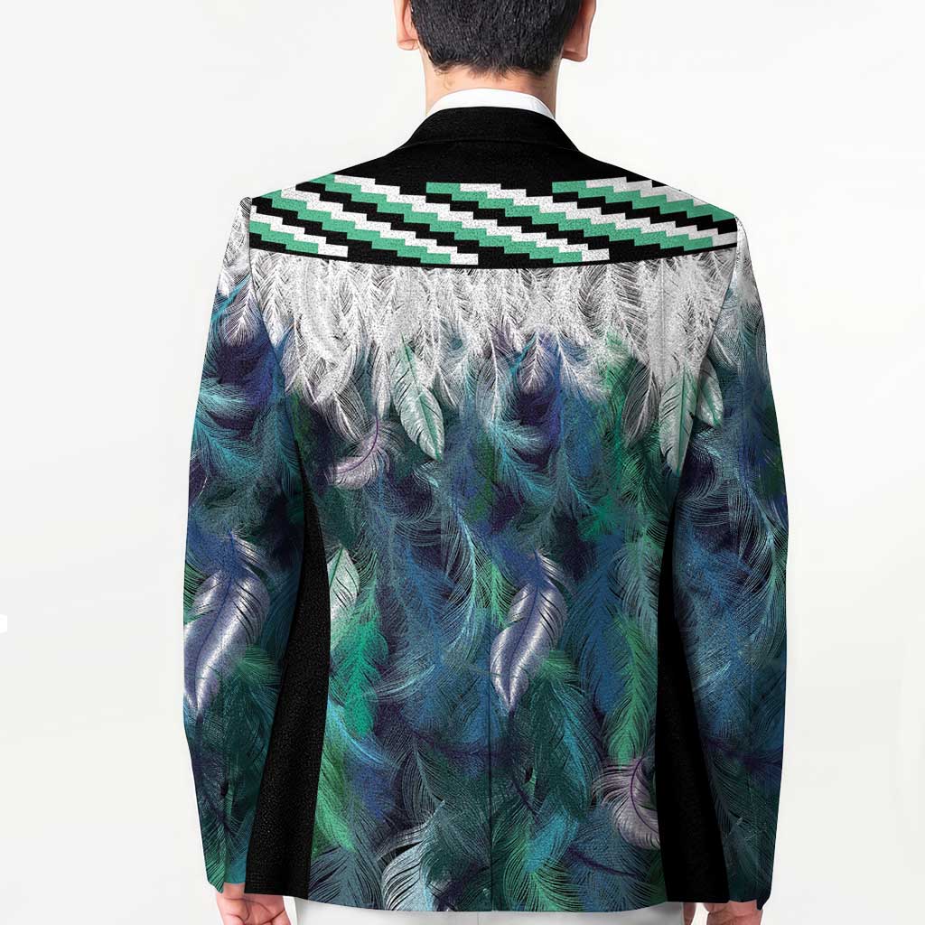 Aotearoa Korowai Motif Blazer Hei Manaia Poutama Maori Pattern - Polynesian Pride