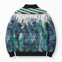 Aotearoa Korowai Motif Bomber Puffer Jacket Hei Manaia Poutama Maori Pattern - Polynesian Pride