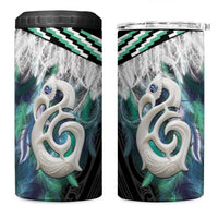Aotearoa Korowai Motif 4 in 1 Can Cooler Tumbler Hei Manaia Poutama Maori Pattern LT14 One Size: 16 oz Turquoise - Polynesian Pride