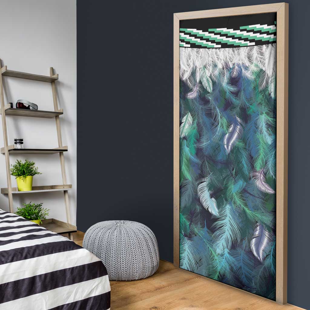 Aotearoa Korowai Motif Door Cover Hei Manaia Poutama Maori Pattern - Polynesian Pride