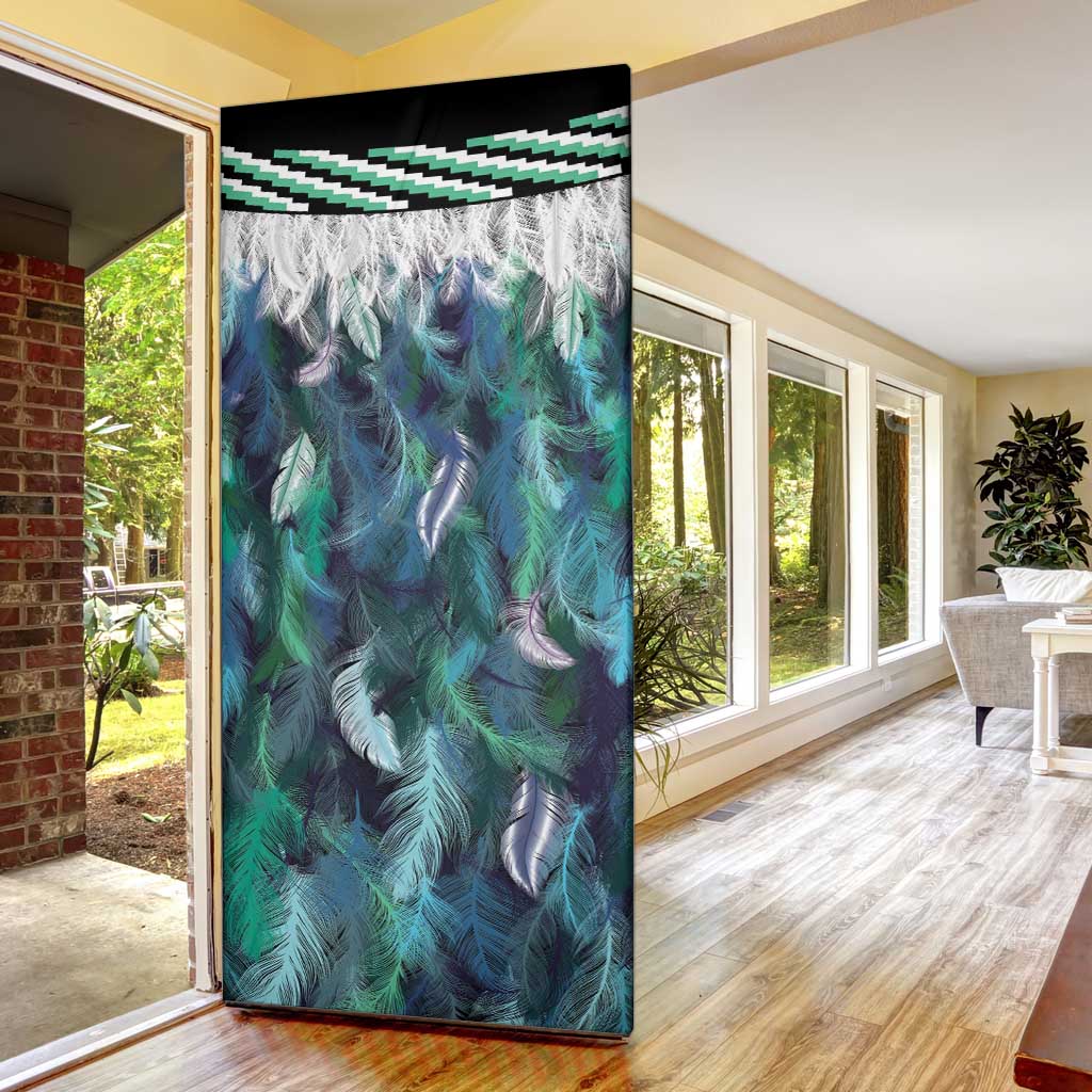 Aotearoa Korowai Motif Door Cover Hei Manaia Poutama Maori Pattern - Polynesian Pride