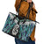 Aotearoa Korowai Motif Leather Tote Bag Hei Manaia Poutama Maori Pattern