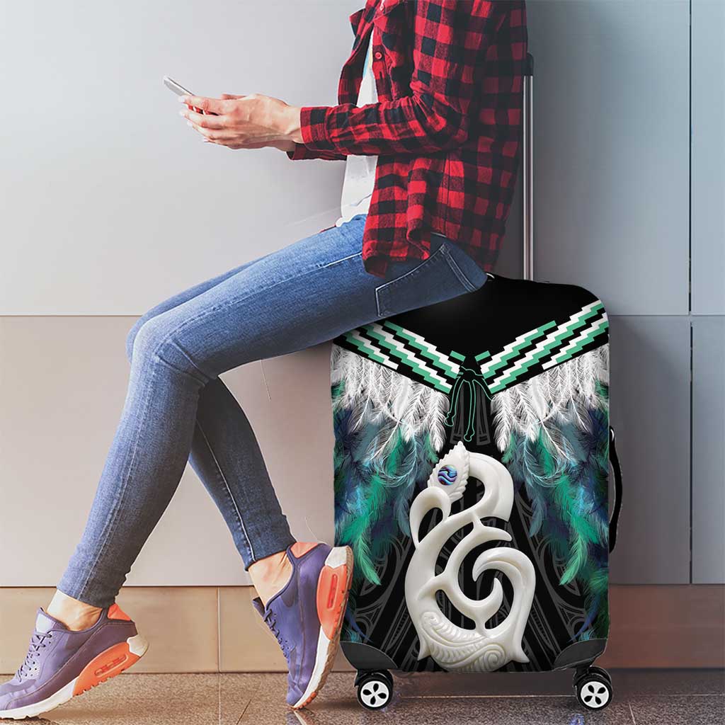 Aotearoa Korowai Motif Luggage Cover Hei Manaia Poutama Maori Pattern