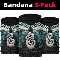 Aotearoa Korowai Motif Neck Gaiter Hei Manaia Poutama Maori Pattern LT14 package One Size: 25*50cm Turquoise - Polynesian Pride