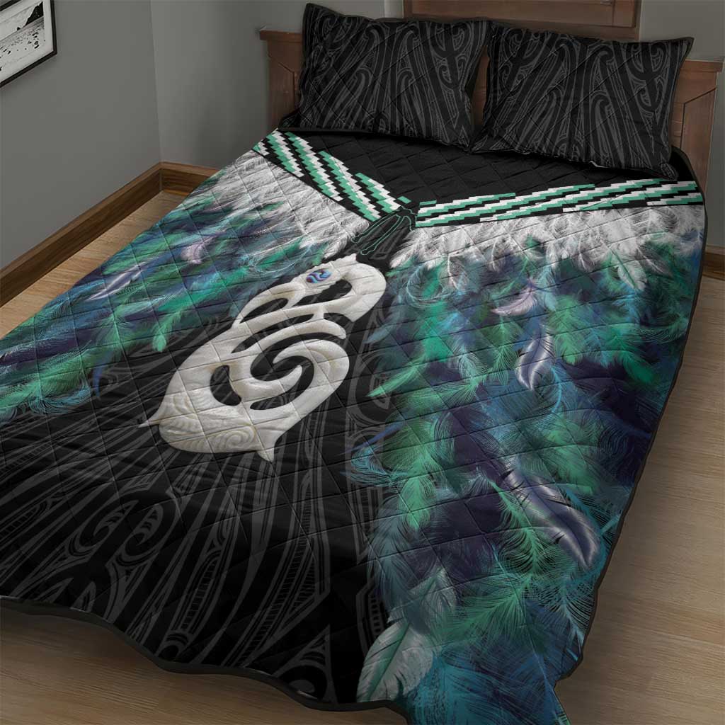 Aotearoa Korowai Motif Quilt Bed Set Hei Manaia Poutama Maori Pattern