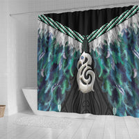 Aotearoa Korowai Motif Shower Curtain Hei Manaia Poutama Maori Pattern