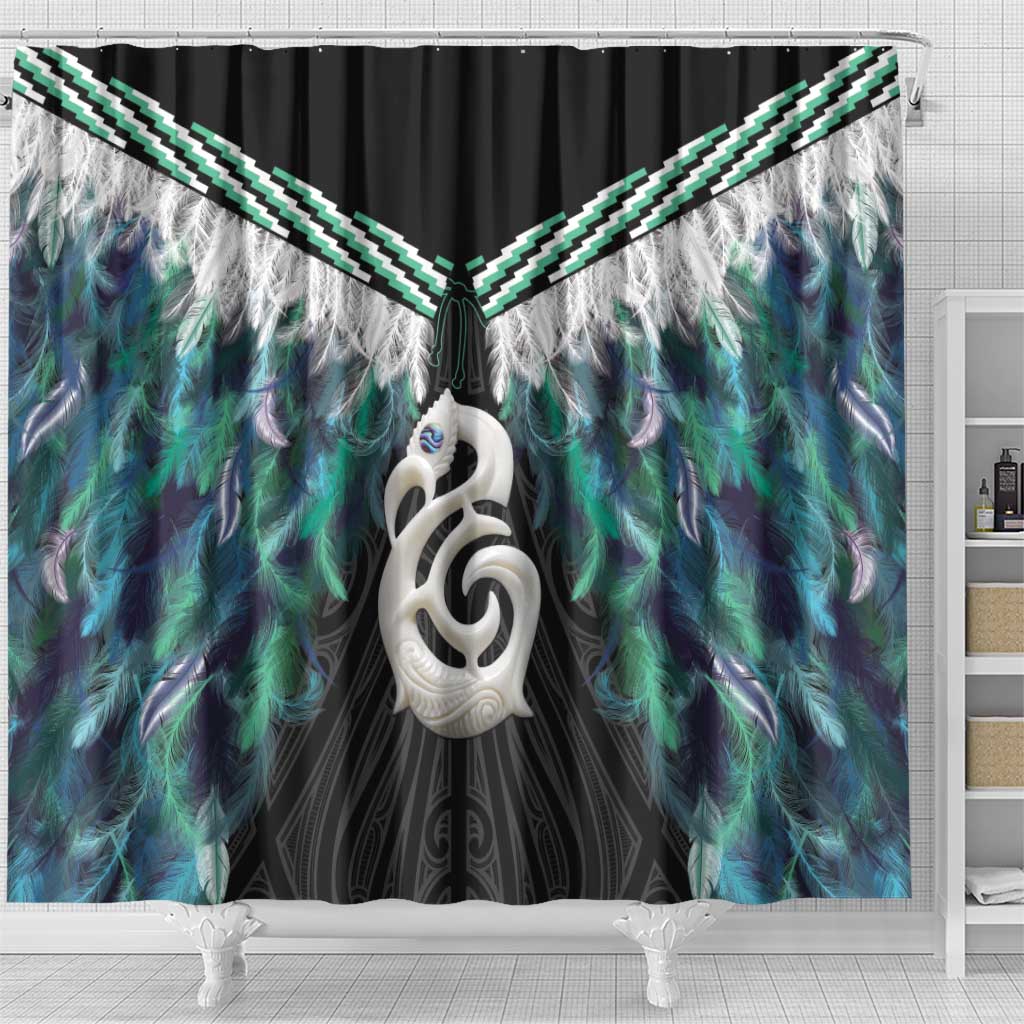 Aotearoa Korowai Motif Shower Curtain Hei Manaia Poutama Maori Pattern