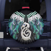 Aotearoa Korowai Motif Spare Tire Cover Hei Manaia Poutama Maori Pattern