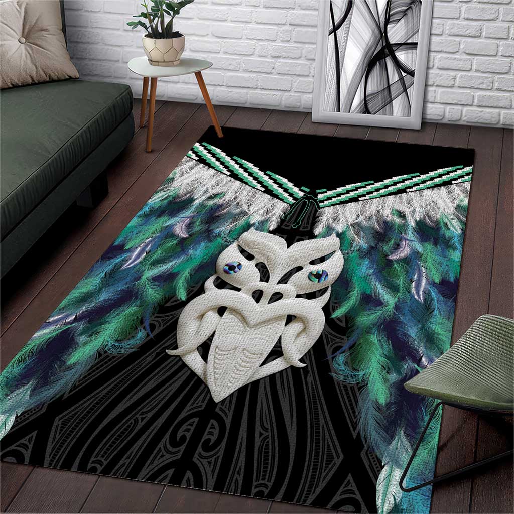Aotearoa Korowai Motif Area Rug Maori Wheku Poutama