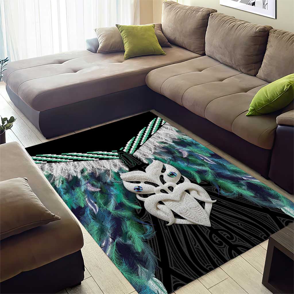 Aotearoa Korowai Motif Area Rug Maori Wheku Poutama