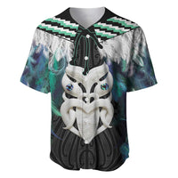 Aotearoa Korowai Motif Baseball Jersey Maori Wheku Poutama LT14 Turquoise - Polynesian Pride