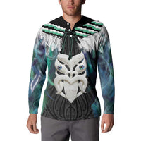 Aotearoa Korowai Motif Button Sweatshirt Maori Wheku Poutama