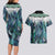Aotearoa Korowai Motif Couples Matching Long Sleeve Bodycon Dress and Hawaiian Shirt Maori Wheku Poutama