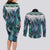 Aotearoa Korowai Motif Couples Matching Long Sleeve Bodycon Dress and Long Sleeve Button Shirt Maori Wheku Poutama