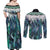 Aotearoa Korowai Motif Couples Matching Off Shoulder Maxi Dress and Long Sleeve Button Shirt Maori Wheku Poutama