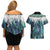 Aotearoa Korowai Motif Couples Matching Off Shoulder Short Dress and Hawaiian Shirt Maori Wheku Poutama
