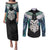 Aotearoa Korowai Motif Couples Matching Puletasi and Long Sleeve Button Shirt Maori Wheku Poutama