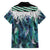 Aotearoa Korowai Motif Family Matching Off Shoulder Maxi Dress and Hawaiian Shirt Maori Wheku Poutama