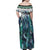 Aotearoa Korowai Motif Family Matching Off Shoulder Maxi Dress and Hawaiian Shirt Maori Wheku Poutama
