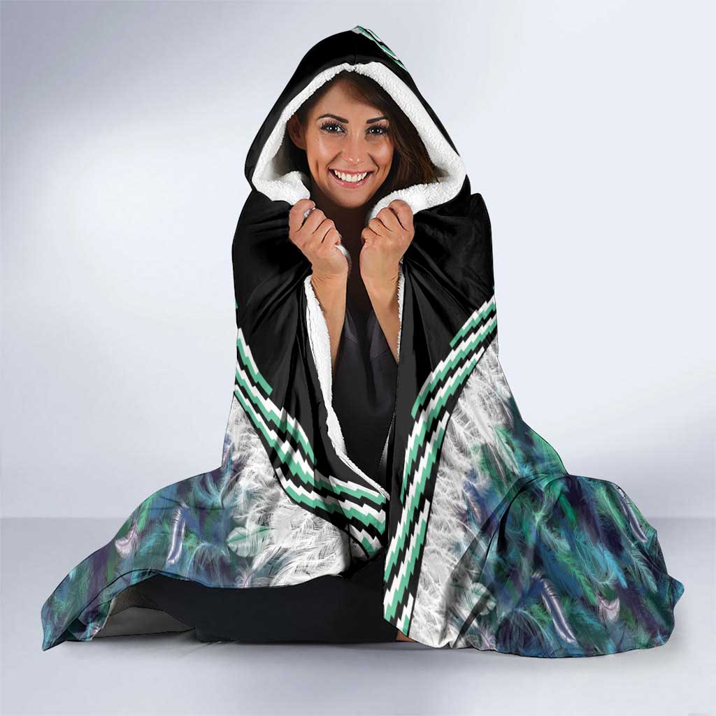Aotearoa Korowai Motif Hooded Blanket Maori Wheku Poutama