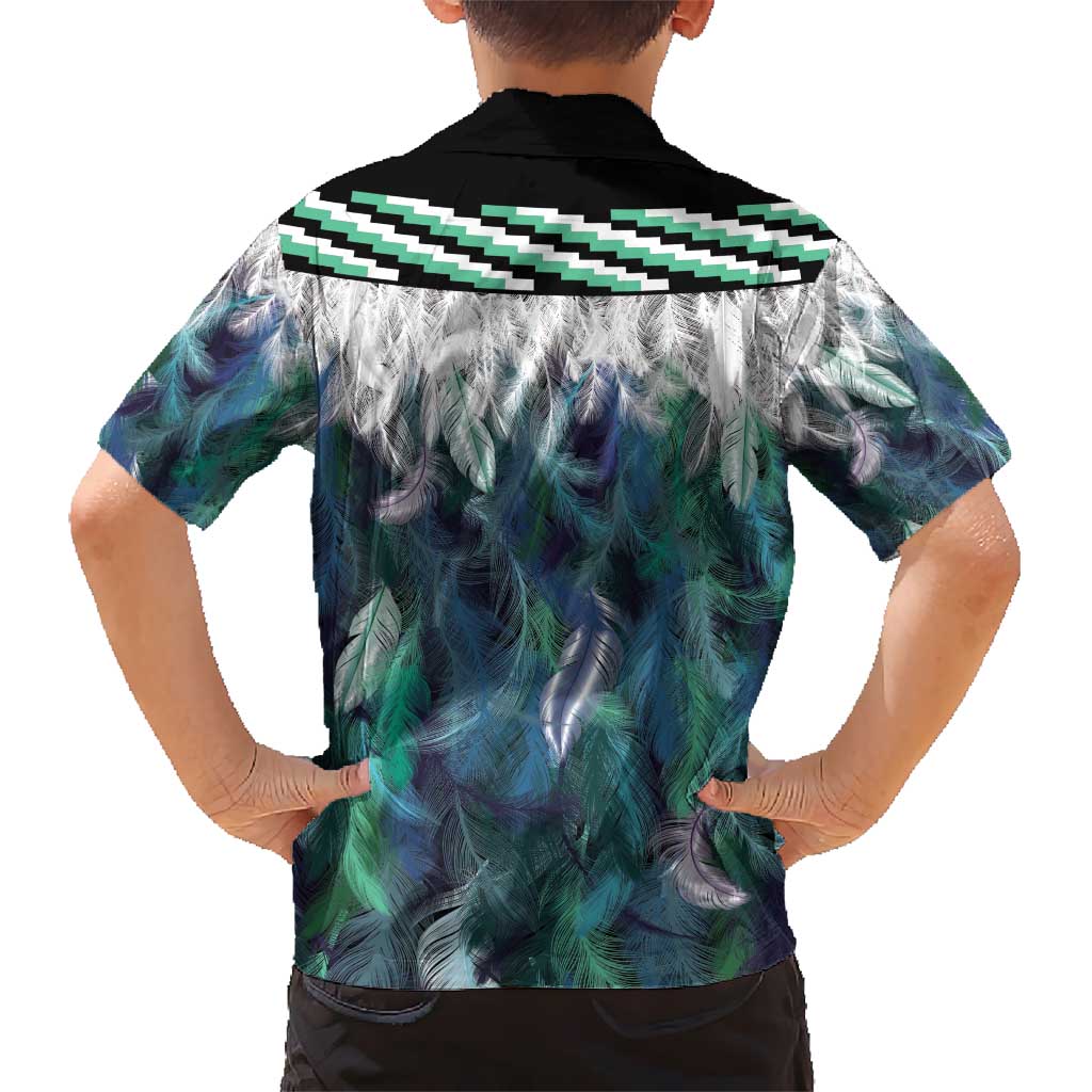 Aotearoa Korowai Motif Kid Hawaiian Shirt Maori Wheku Poutama