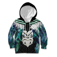 Aotearoa Korowai Motif Kid Hoodie Maori Wheku Poutama