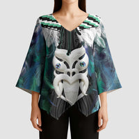 Aotearoa Korowai Motif Kimono Sleeve Blouse Maori Wheku Poutama - Polynesian Pride